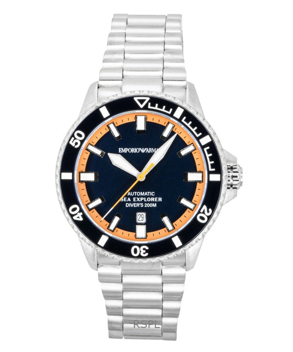 Emporio Armani Sea Explorer Stainless Steel Blue Dial Diver's Automatic AR60090 200M Men's Watch