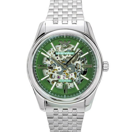 Emporio Armani Stainless Steel Green Skeleton Dial Automatic AR60091 Men's Watch