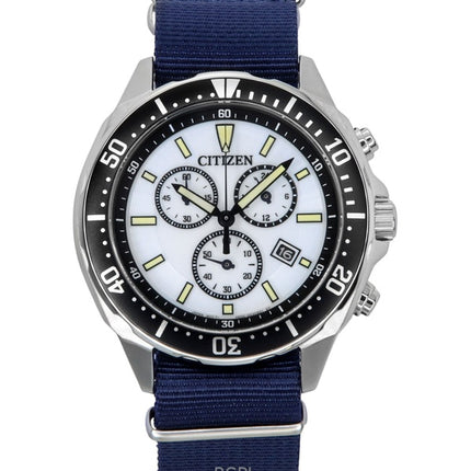 Citizen Eco-Drive Nylon Strap White Dial Eco-Drive AT2500-19A 100M Men's Watch