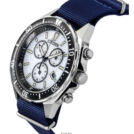Citizen Eco-Drive Nylon Strap White Dial Eco-Drive AT2500-19A 100M Men's Watch