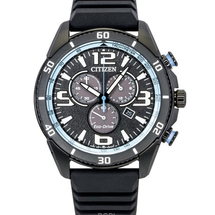 Citizen Brycen Chronograph Silicone Strap Black Dial Eco-Drive AT2587-02E 100M Men's Watch
