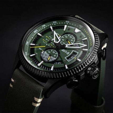 AVI-8 Hawker Hunter Avon Chronograph Charcoal Green Dial Quartz AV-4064-02 Men's Watch