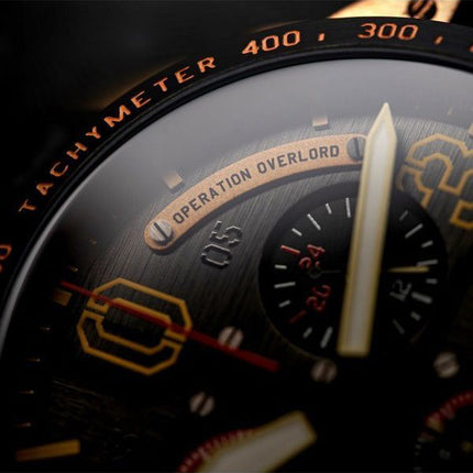 AVI-8 P-51 Mustang Blakeslee Chronograph D-Day 80 Limited Edition Omaha Black Dial Quartz AV-4077-06 Men's Watch