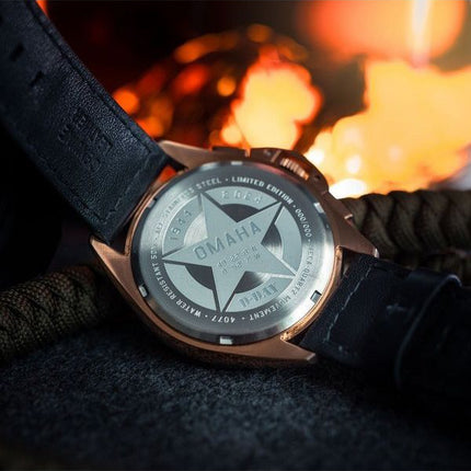 AVI-8 P-51 Mustang Blakeslee Chronograph D-Day 80 Limited Edition Omaha Black Dial Quartz AV-4077-06 Men's Watch
