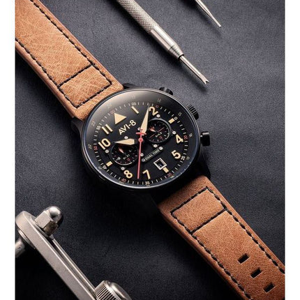 AVI-8 Hawker Hurricane Carey Dual Time Debden Black Dial Quartz AV-4088-03 Men's Watch