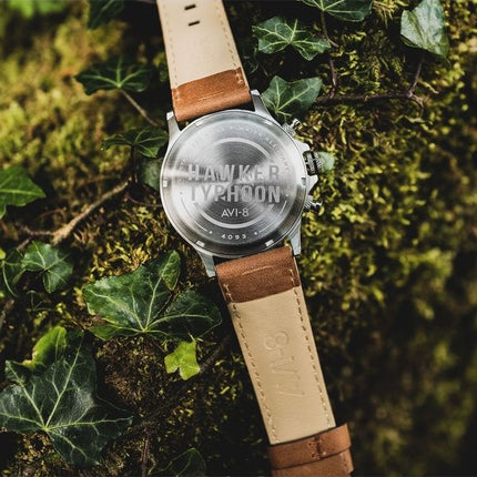 AVI-8 Hawker Typhoon Coningham Chronograph Baldwin Leather Strap Black Dial Quartz AV-4093-0B Men's Watch