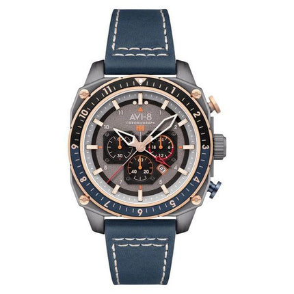 AVI-8 Hawker Hunter Atlas Dual Time Chronograph Charcoal Grey Dial Quartz AV-4100-07 Mens Watch