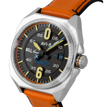 AVI-8 Bell X-1 Machbuster Leather Strap Graphite Black Dial Automatic AV-4115-01 Men's Watch