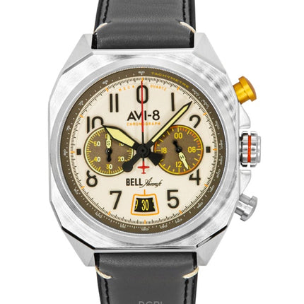 AVI-8 Bell X-1 Machbuster Chronograph Camel Brown Strap Cream Dial Quartz AV-4118-03 Men's Watch