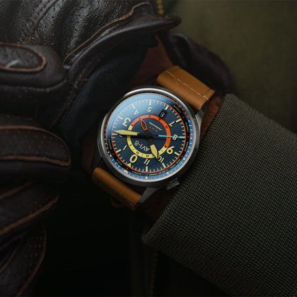 AVI-8 Flyboy Wingman Worldtimer GMT Atlantic Blue Dial Automatic AV-4120-01 Men's Watch With Extra Strap