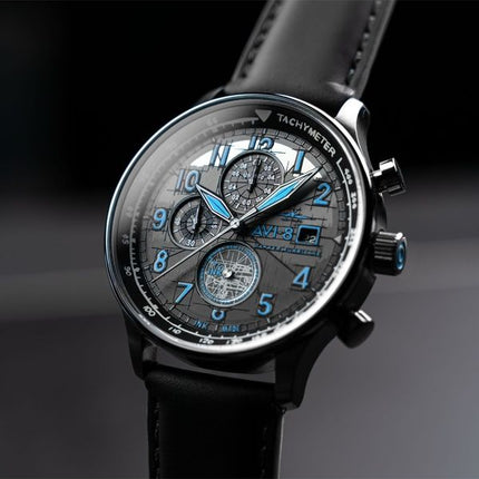 AVI-8 Hawker Hurricane Inkdial Chronograph Limited Edition Grey Dial Quartz AV-4123-01 Men's Watch With Extra Strap