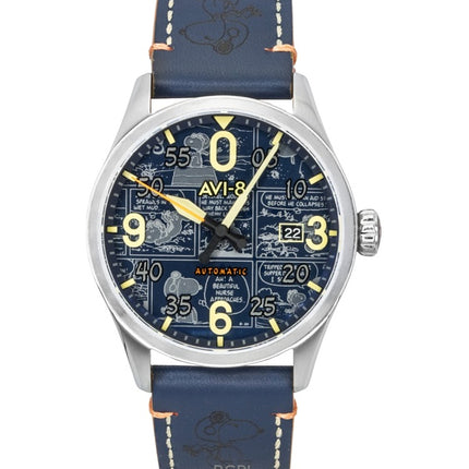AVI-8 Spitfire Smith Peanuts Snoopy Flying Ace Limited Edition Beagle Blue Dial Automatic AV-4134-01 Men's Watch
