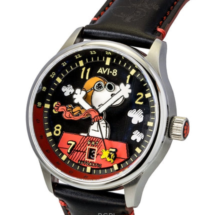 AVI-8 Hawker Hurricane Kent GMT Limited Edition Doghouse Black And Red Dial Automatic AV-4136-01 Men's Watch