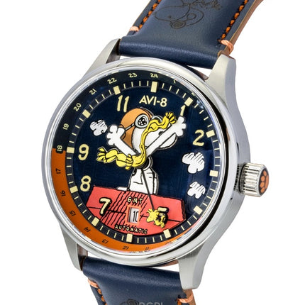 AVI-8 Hawker Hurricane Kent GMT Limited Edition Sketchbook Blue And Red Dial Automatic AV-4136-02 Men's Watch
