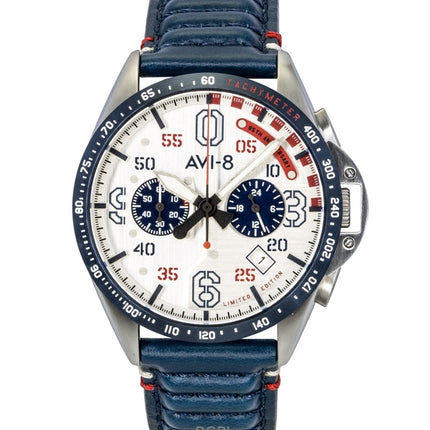 AVI-8 P-51 Mustang Kindelberger Chronograph 85th Anniversary Limited Edition Silver Dial Quartz AV-4143-01 Men's Watch
