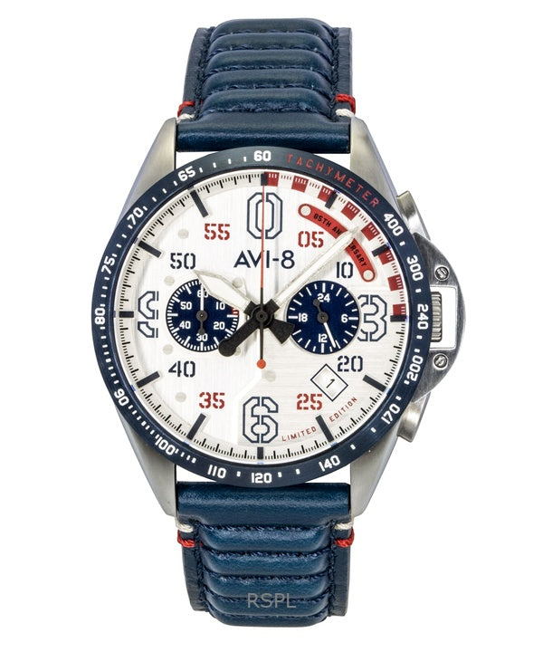AVI-8 P-51 Mustang Kindelberger Chronograph 85th Anniversary Limited Edition Silver Dial Quartz AV-4143-01 Men's Watch