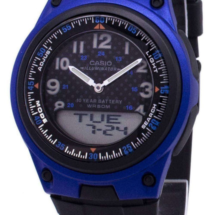 Casio Analog Digital  Illuminator Telememo Black/Blue AW-80-2BVDF AW-80-2BV Men's Watch