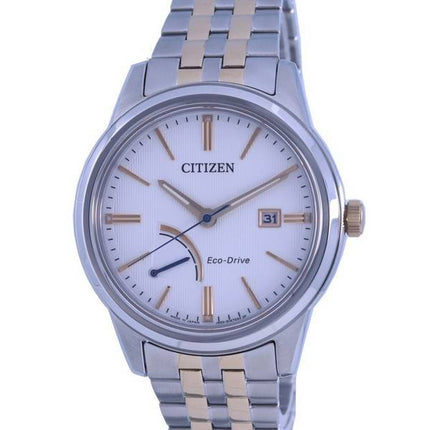 Citizen White Dial Two Tone Stainless Steel Eco-Drive AW7004-57A 100M Men's Watch