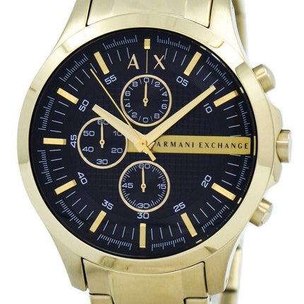 Armani Exchange Quartz Gold-Tone Chronograph Black Dial AX2137 Mens Watch