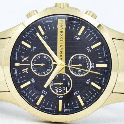 Armani Exchange Quartz Gold-Tone Chronograph Black Dial AX2137 Mens Watch