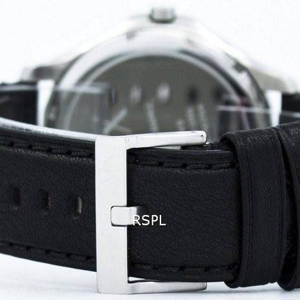 Armani Exchange Quartz Black Dial Black Leather Strap AX2149 Men's Watch