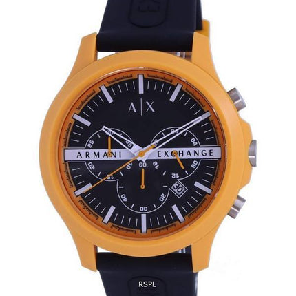 Armani Exchange Hampton Chronograph Silicon Black Dial Quartz AX2438 Mens Watch
