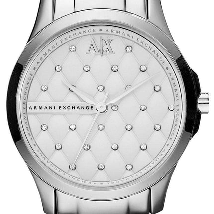 Armani Exchange Silver Crystal Quilted Dial AX5208 Womens Watch