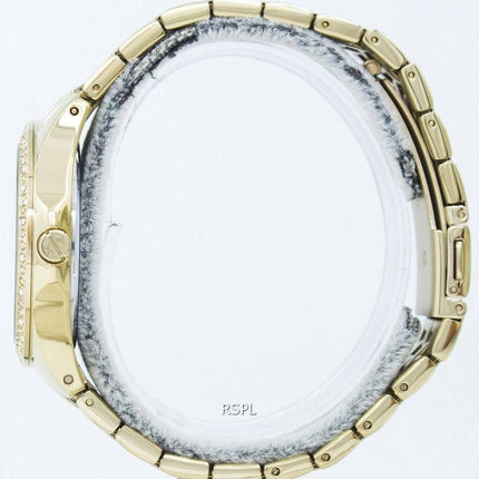 Armani Exchange Lady Hampton Champagne Quilted Dial Cyrstals AX5216 Womens Watch