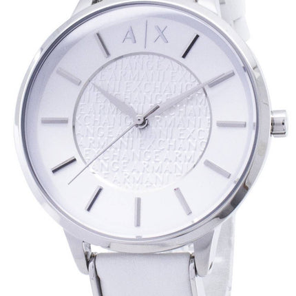 Armani Exchange White Dial White Leather AX5300 Ladies Watch