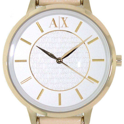 Armani Exchange White Dial Leather Strap AX5301 Ladies Watch