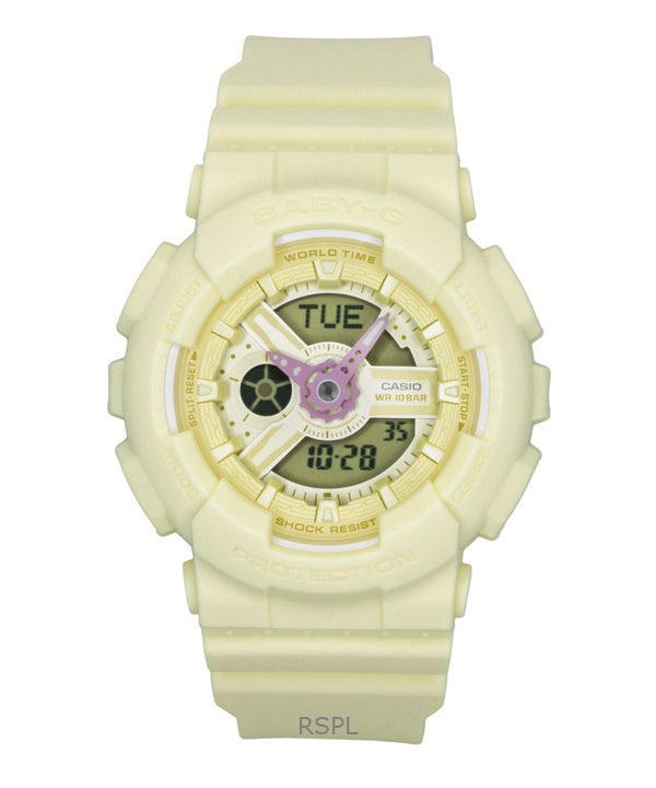 Casio Baby-G Analog Digital Resin Strap Yellow Dial Quartz BA-110AH-9A 100M Women's Watch