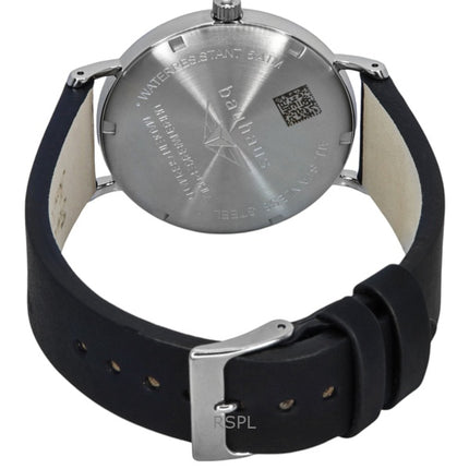 Bauhaus Classic Leather Strap Black Dial Quartz 21302 Men's Watch