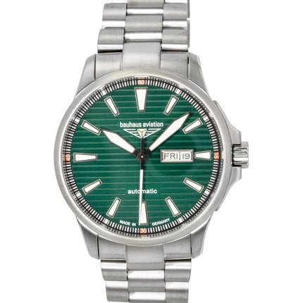 Bauhaus Aviation Titanium Green Dial Automatic 2862M4 100M Men's Watch