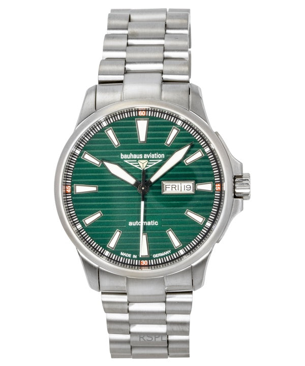 Bauhaus Aviation Titanium Green Dial Automatic 2862M4 100M Men's Watch