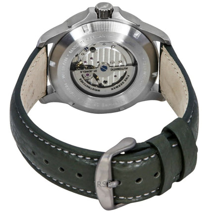 Bauhaus Aviation Leather Strap Dark Green Dial Automatic 28644 100M Men's Watch