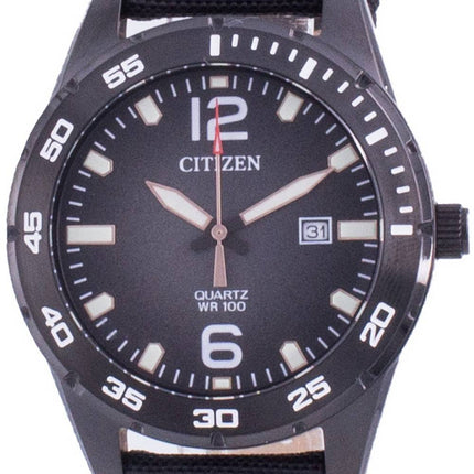 Citizen Black Dial Nylon Strap Quartz BI1045-05E 100M Mens Watch