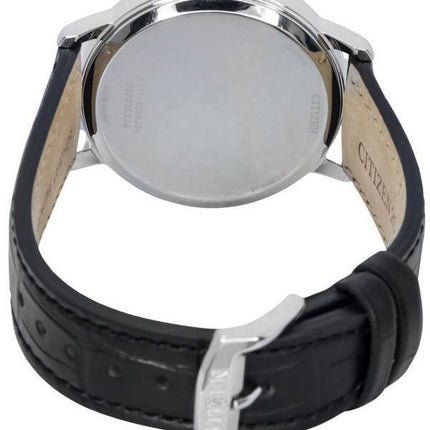 Citizen Eco-Drive Black Leather Strap White Dial BM7461-18A Men's Watch