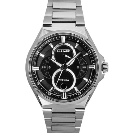Citizen Attesa Super Titanium Moon Phase Black Dial Eco-Drive BU0060-68E 100M Men's Watch