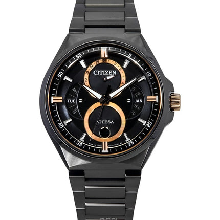 Citizen Attesa Moon Phase Super Titanium Black Dial Eco-Drive BU0065-64E 100M Men's Watch