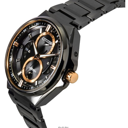 Citizen Attesa Moon Phase Super Titanium Black Dial Eco-Drive BU0065-64E 100M Men's Watch