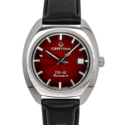 Certina DS-2 Leather Strap Red Dial Automatic Diver's C024.407.17.421.00 200M Men's Watch