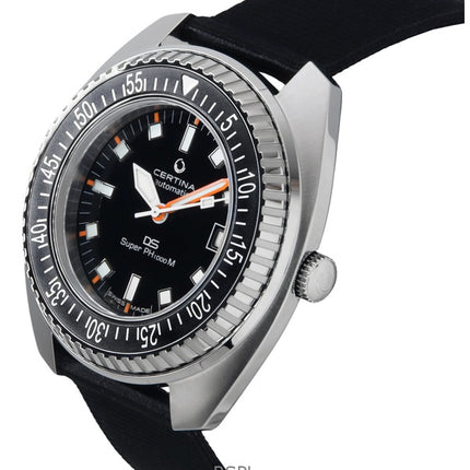 Certina DS Super PH1000M Synthetic Strap Black Dial Automatic Diver's C024.907.18.051.00 Men's Watch