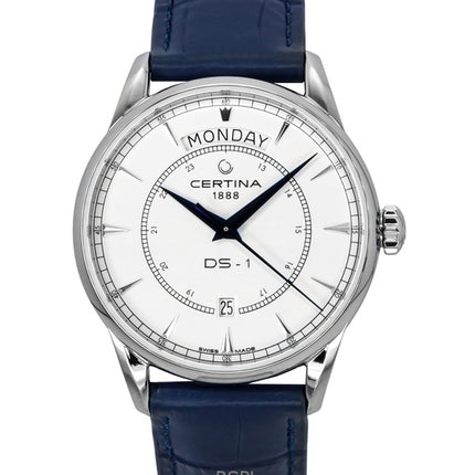 Certina DS-1 Day-Date Leather Strap White Dial Automatic C029.430.16.011.00 100M Men's Watch