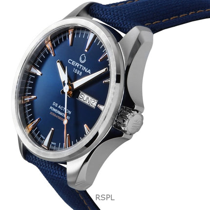 Certina DS Action Day Date Synthetic Strap Blue Dial Automatic Diver's C032.430.18.041.01 200M Men's Watch