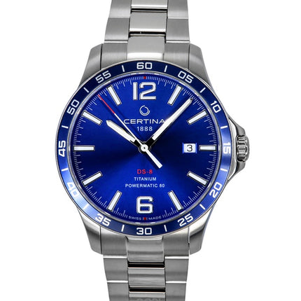 Certina DS-8 Powermatic 80 Titanium Blue Dial Automatic C033.807.44.047.00 100M Men's Watch