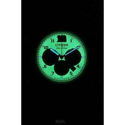 Citizen Eco-Drive Chronograph Grey Ion Stainless Steel Full Luminous Green Dial CA4507-84X 100M Men's Watch