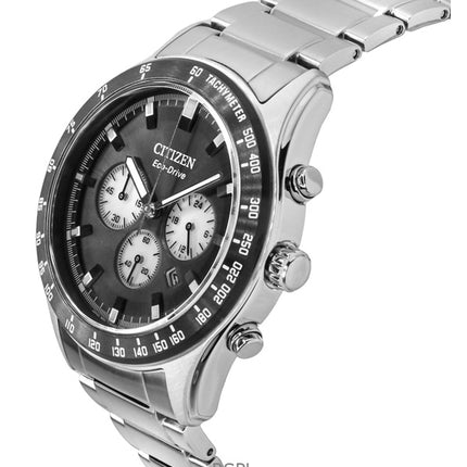 Citizen Eco-Drive Chronograph Stainless Steel Black Dial CA4674-58E 100M Men's Watch