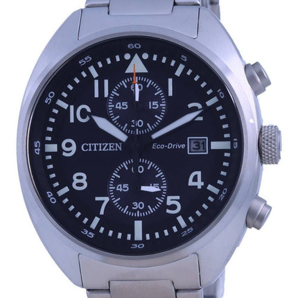 Citizen Chronograph Black Dial Stainless Steel Eco-Drive CA7040-85E 100M Mens Watch