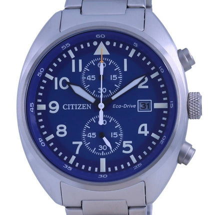Citizen Chronograph Blue Dial Stainless Steel Eco-Drive CA7040-85L 100M Mens Watch