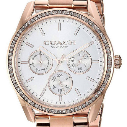 Coach Preston Silver Dial Rose Gold Stainless Steel Bracelet Quartz 14503267 Womens Watch